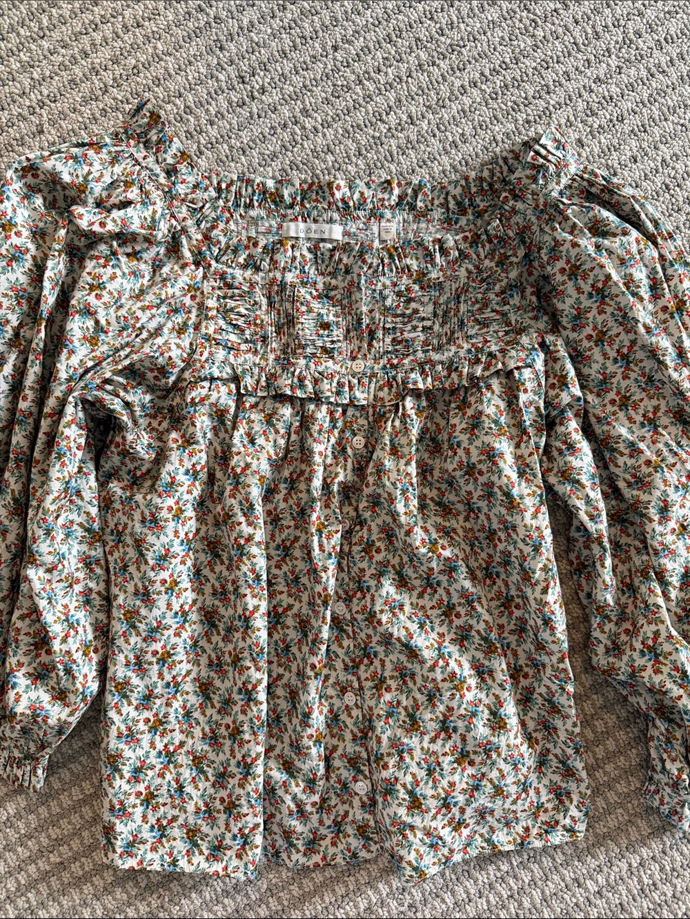DOEN Women’s Blouse - cream / multi / floral
